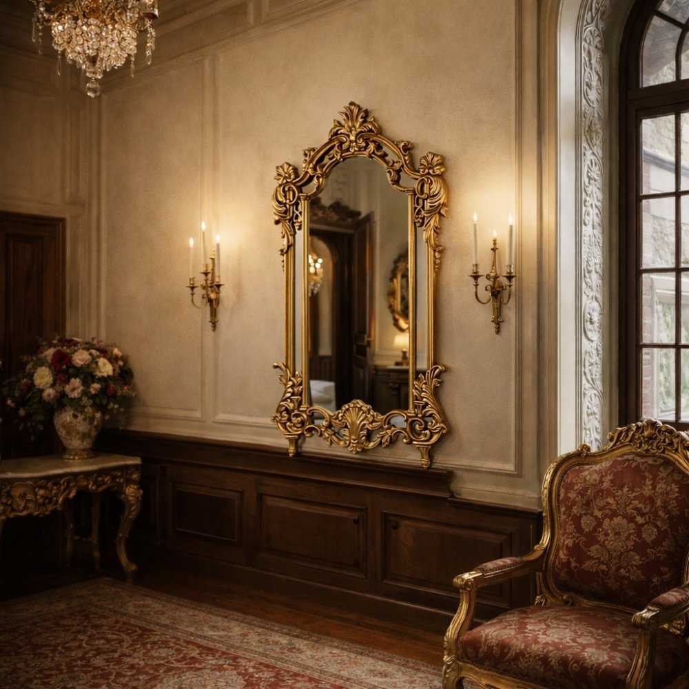 Opulenter Wandspiegel KINGDOM 150cm Gold Barock Verzierung Design