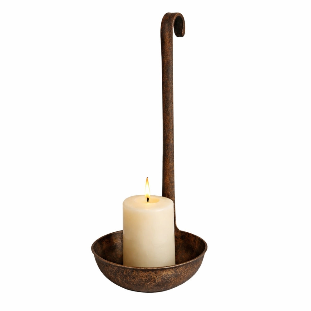 2er Set Vintage-Kerzenhalter SOUP 25cm Suppenkelle Wandlicht
