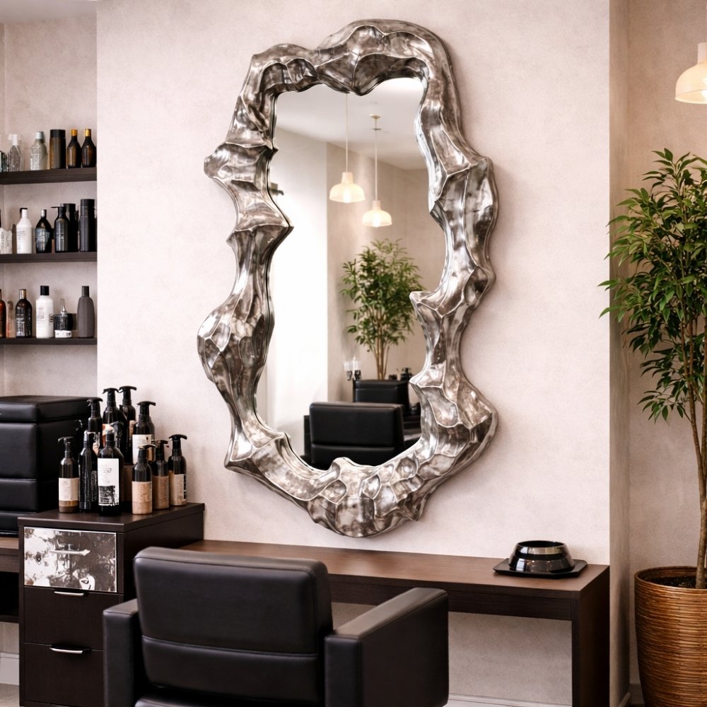 Extravaganter Wandspiegel VENICE 150cm Silber variabel aufhängbar