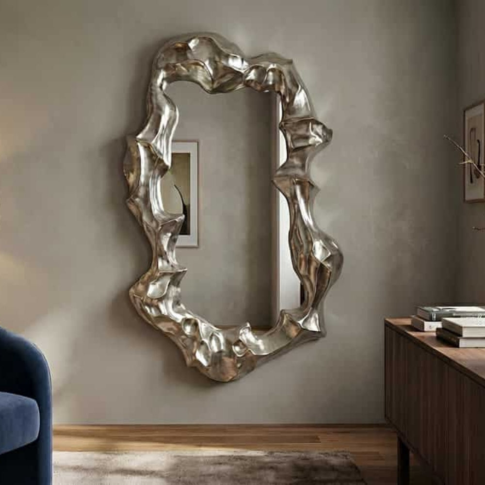 Extravaganter Wandspiegel VENICE 150cm Silber variabel aufhängbar