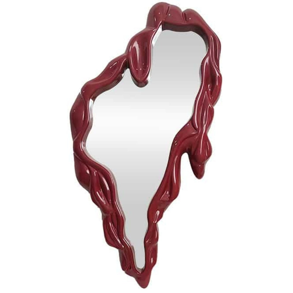 Design Wandspiegel QUIDO 150cm Rot organische Form extravagant