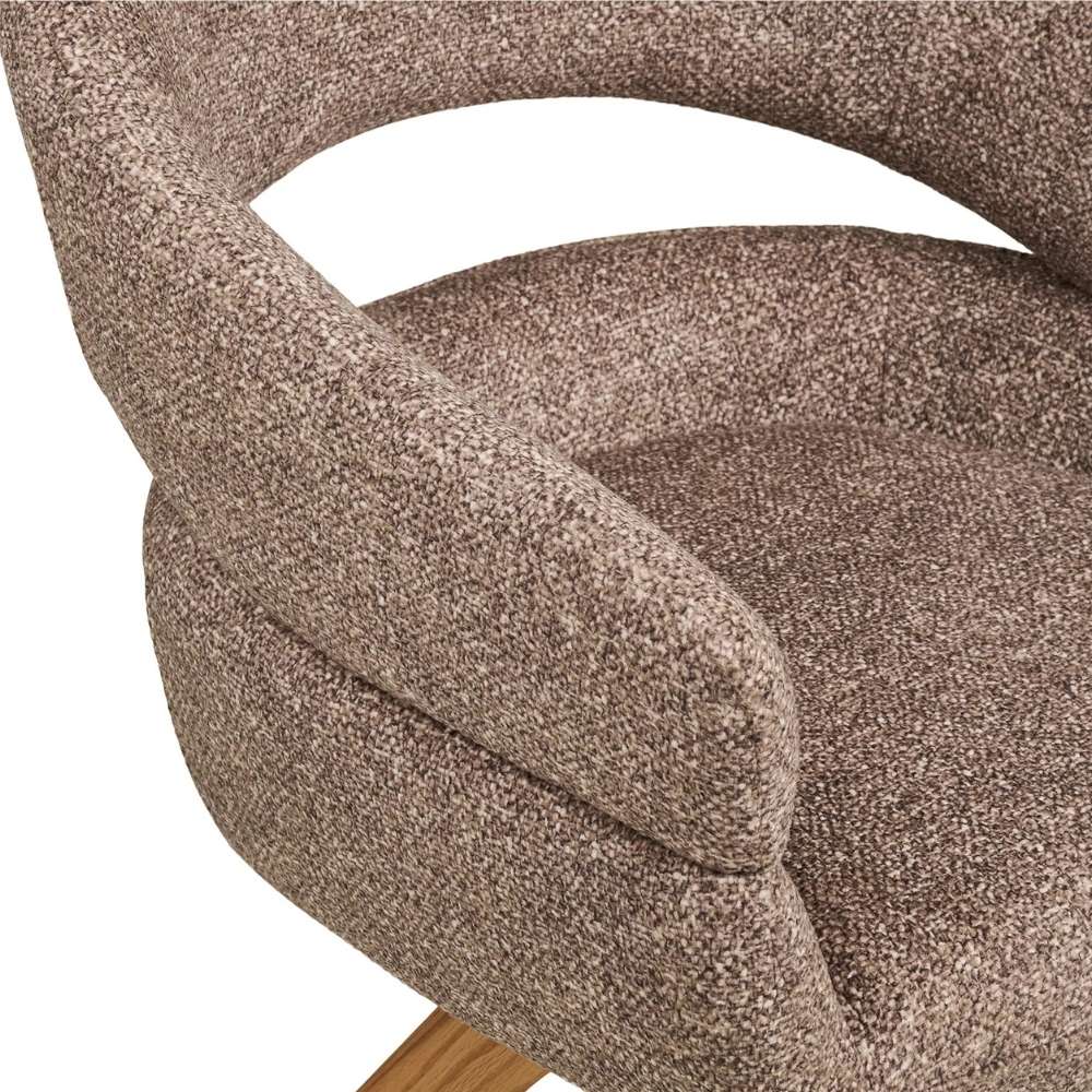 Drehstuhl AUSTIN braun Strukturstoff Eichengestell Auto-Returnfunktion