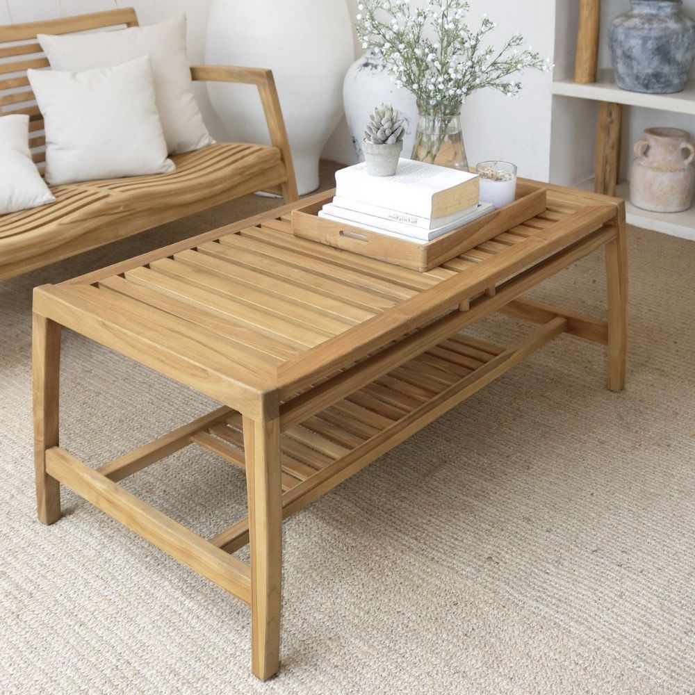Lounge-Set MALAGA – 4-teilig Teakholz für Garten & Terrasse