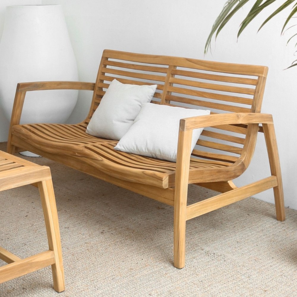 Lounge-Set MALAGA – 4-teilig Teakholz für Garten & Terrasse