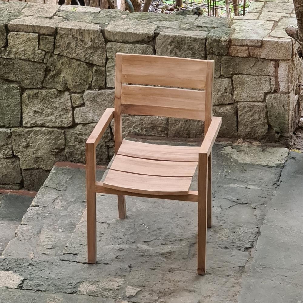 Teakstuhl LUKA – Outdoor-Stuhl aus Teakholz für Garten & Terrasse