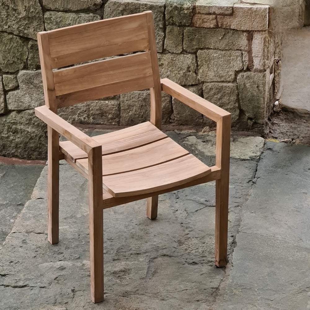 Teakstuhl LUKA – Outdoor-Stuhl aus Teakholz für Garten & Terrasse