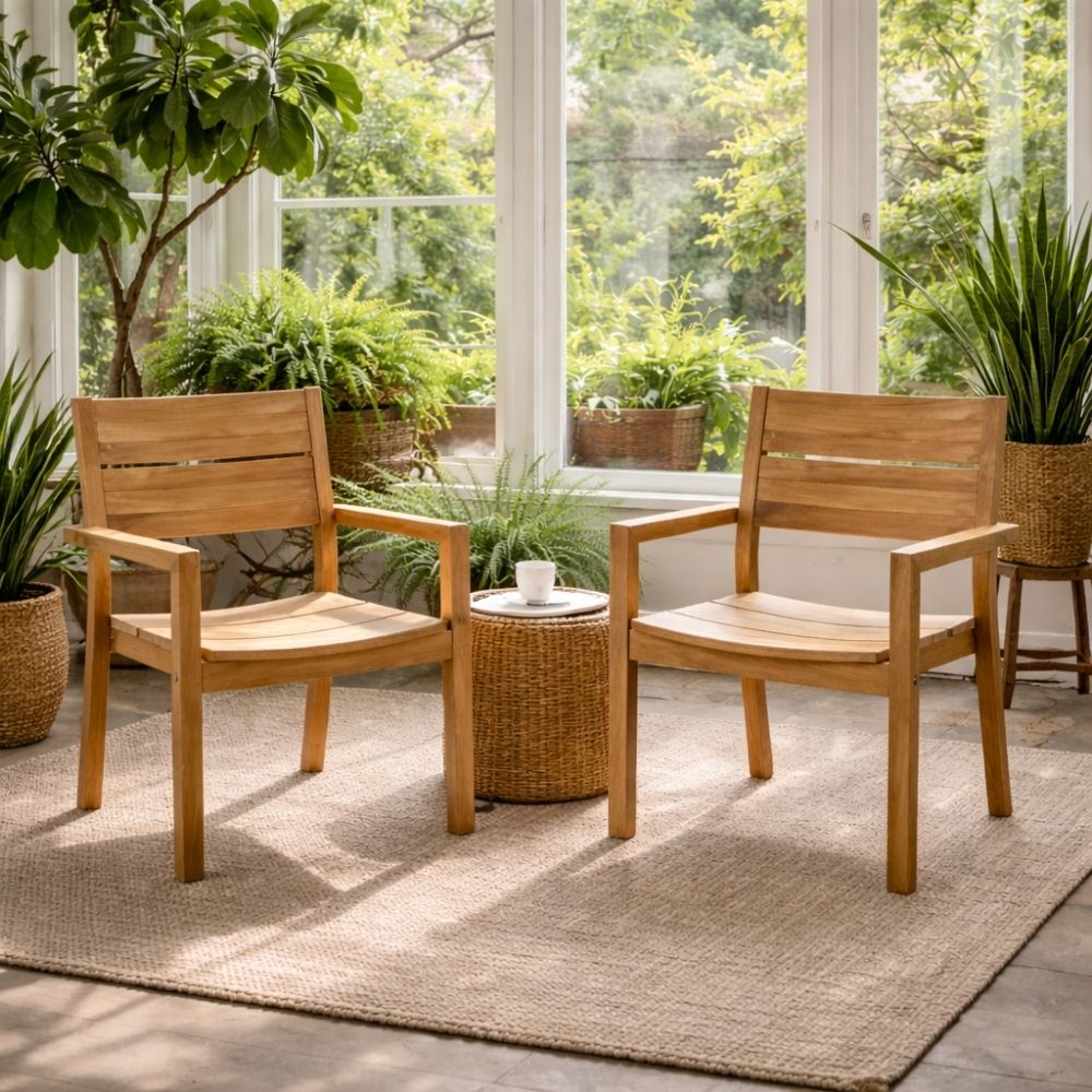 Teakstuhl LUKA – Outdoor-Stuhl aus Teakholz für Garten & Terrasse