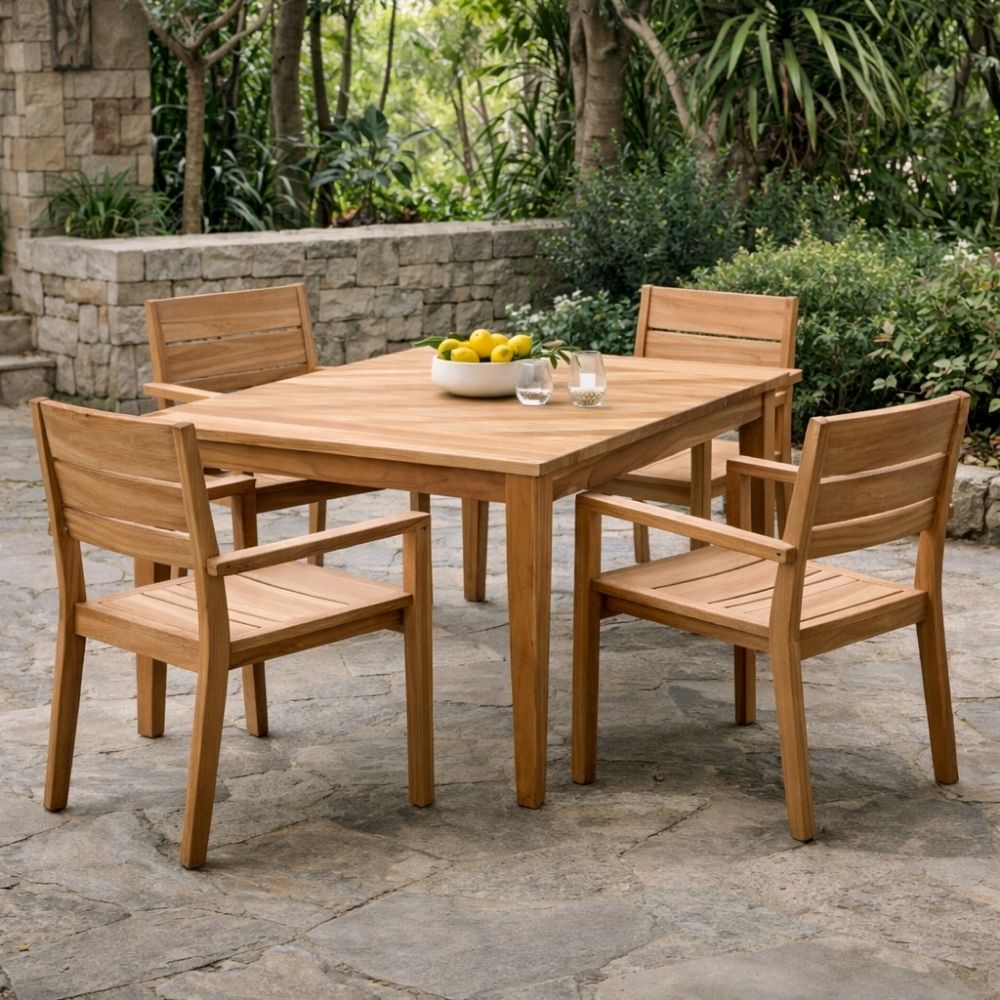 Teakstuhl LUKA – Outdoor-Stuhl aus Teakholz für Garten & Terrasse