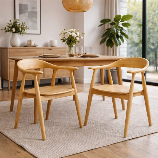 2er Set Design Teakholz Stuhl NAPOLI | Natürlich & zeitlos Esszimmerstuhl