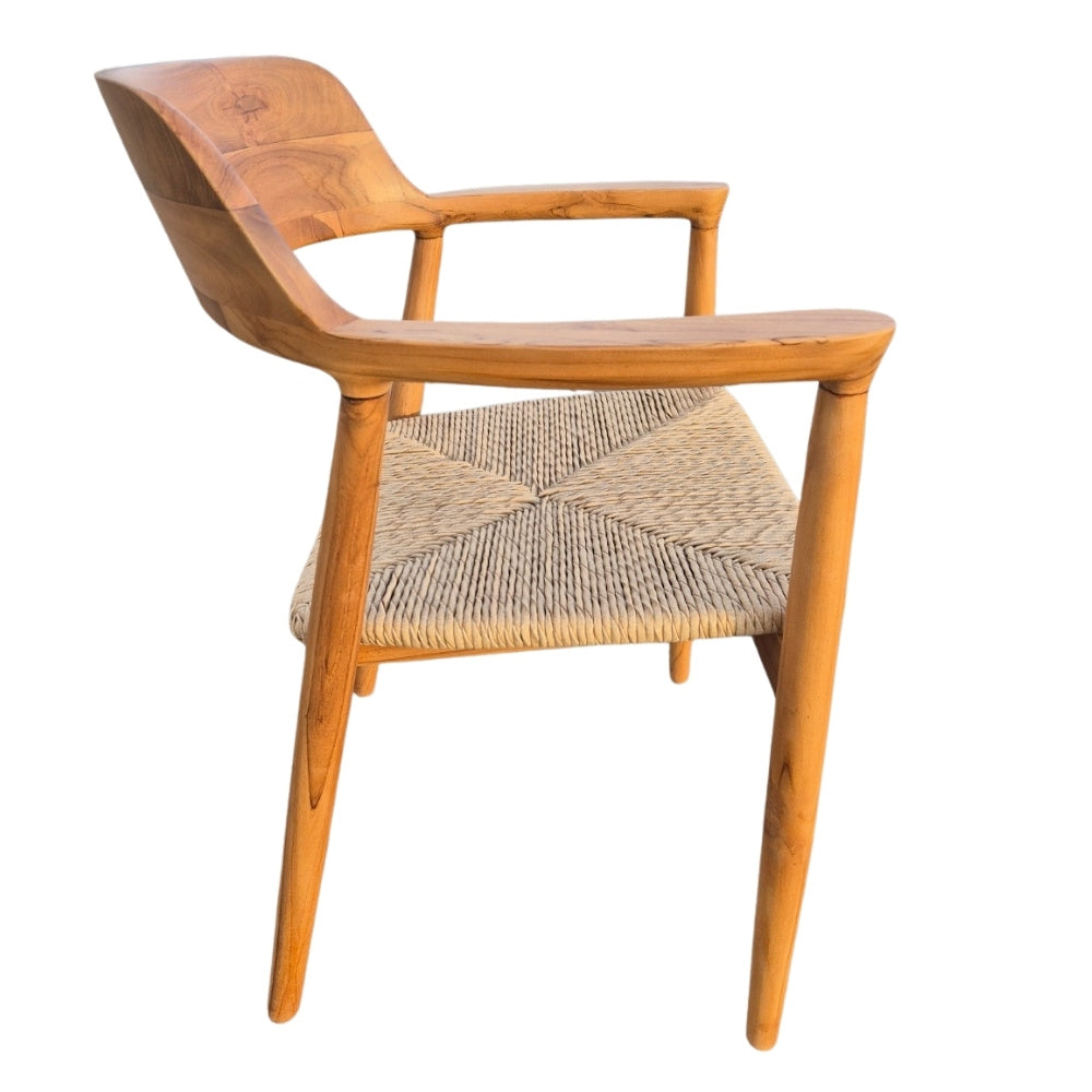 2er Set KENNEDY Teakstuhl Outdoor Stühle Teakholz + Synthetic-Rattan