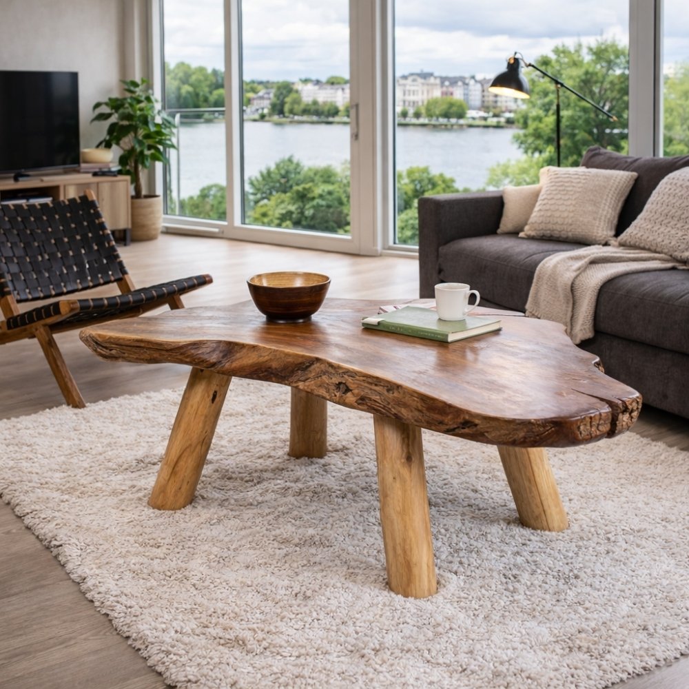 Einzigartiger Teak Couchtisch PRIMITIV ca.120cm Wurzelholz