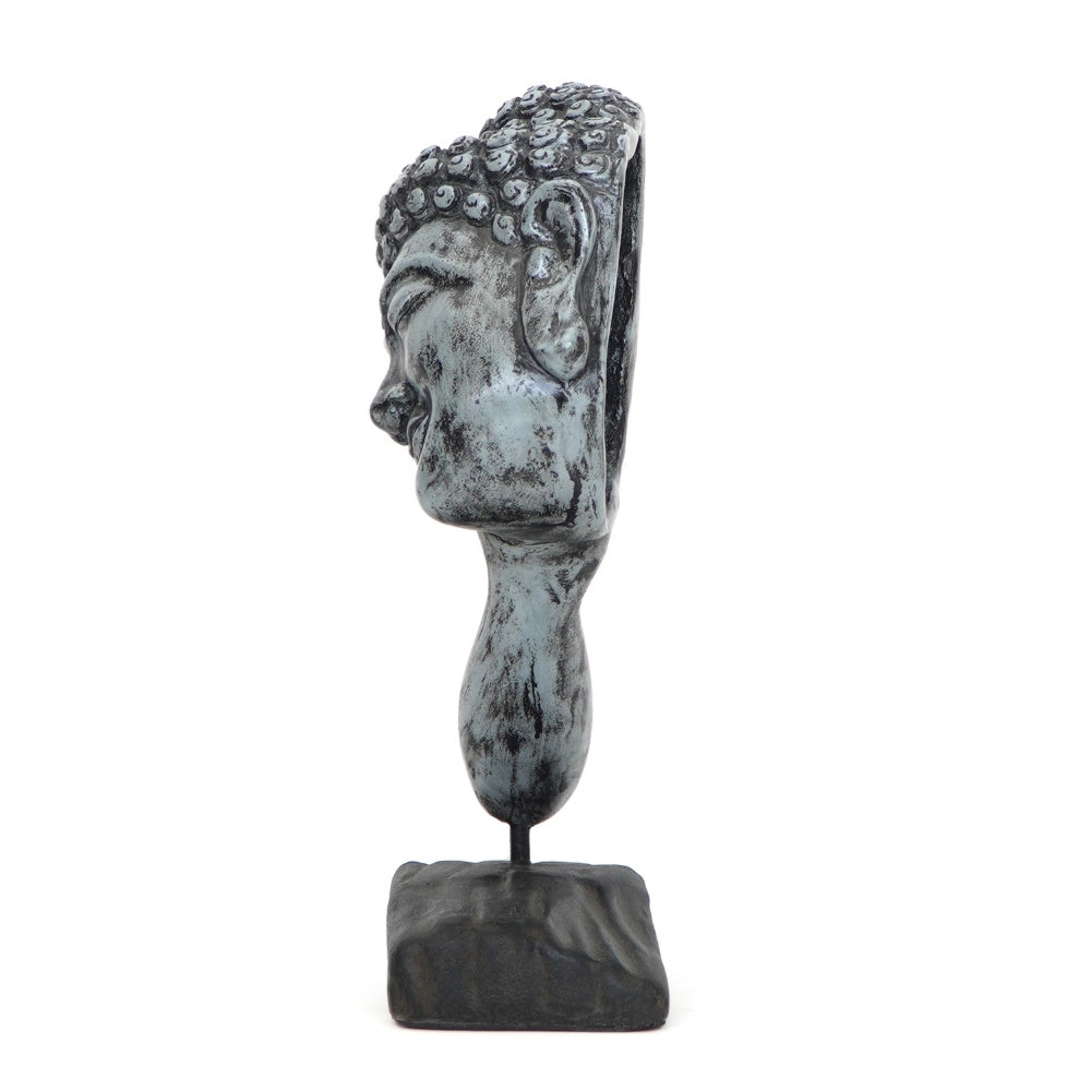 Spirituelle Buddha Statue RELAX 40cm antik-grau Deko Skulptur