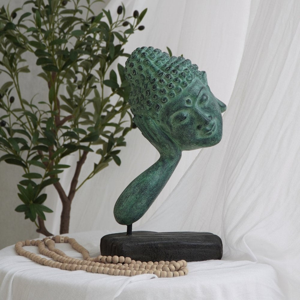 Buddha Statue RELAX ca. H72cm Antik-Grün