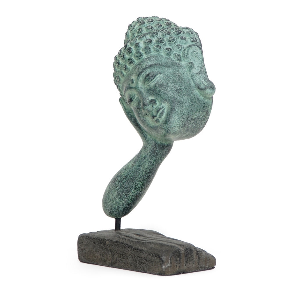Spirituelle Buddha Statue RELAX 40cm antik-grün Deko Skulptur