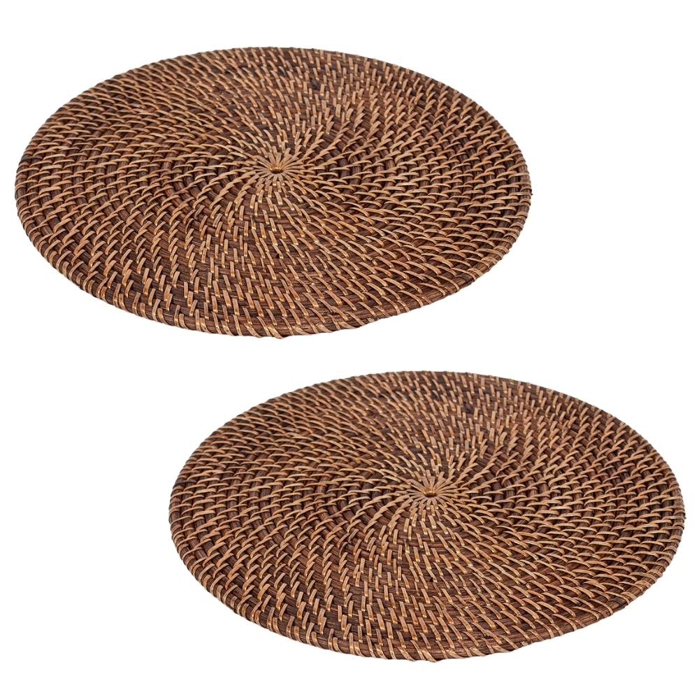 2er-Platzset LOMBOK aus Ketak Natural D35cm Handarbeit