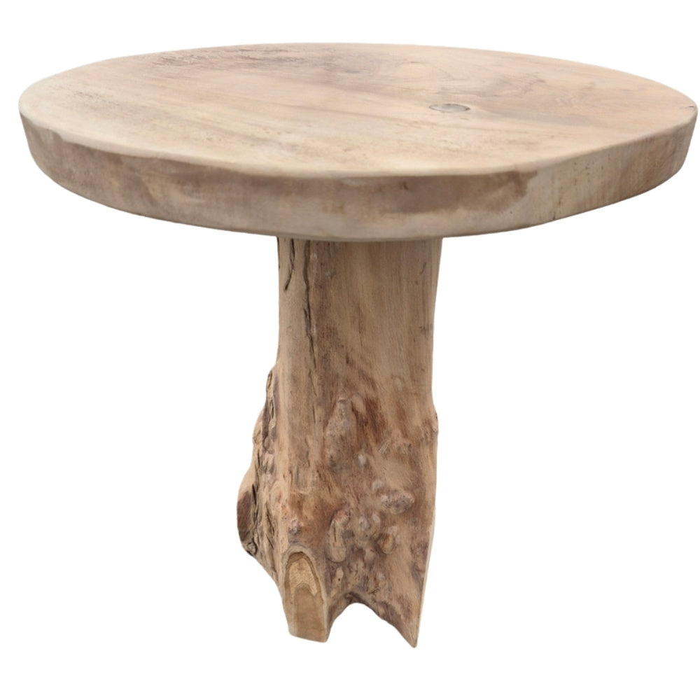 Massiver Beistelltisch FUNGO 40cm Teakholz