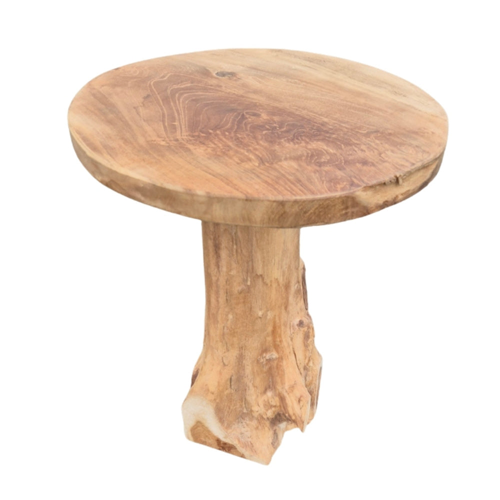 Massiver Beistelltisch FUNGO 40cm Teakholz