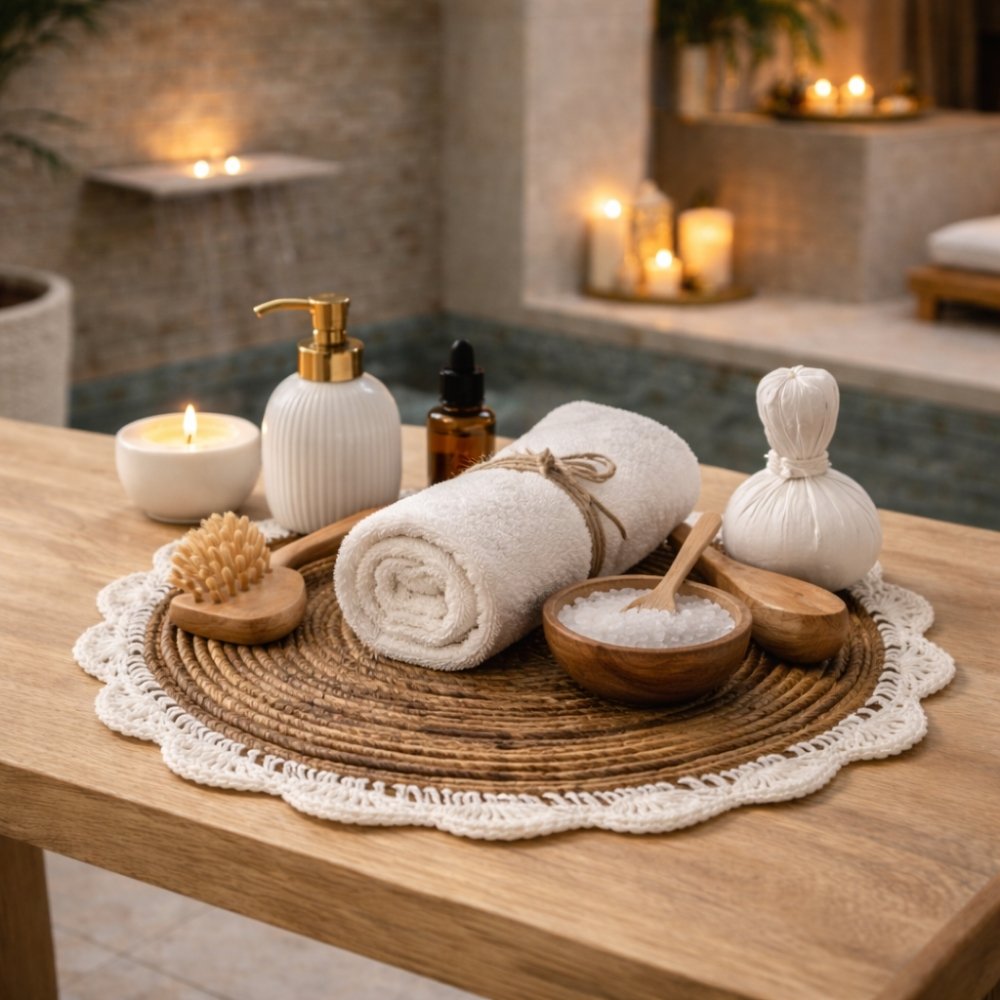 4er Set PLACE Platzmatten 30cm Seegras Baumwollgarn Makramee