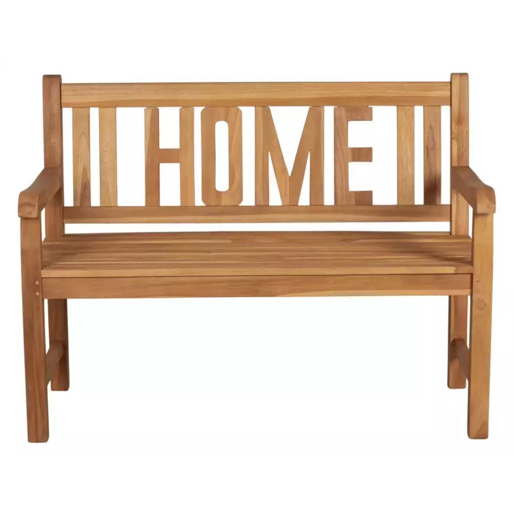 Massivholz Teak Sitzbank HOME 120cm Gartenbank Holzbank