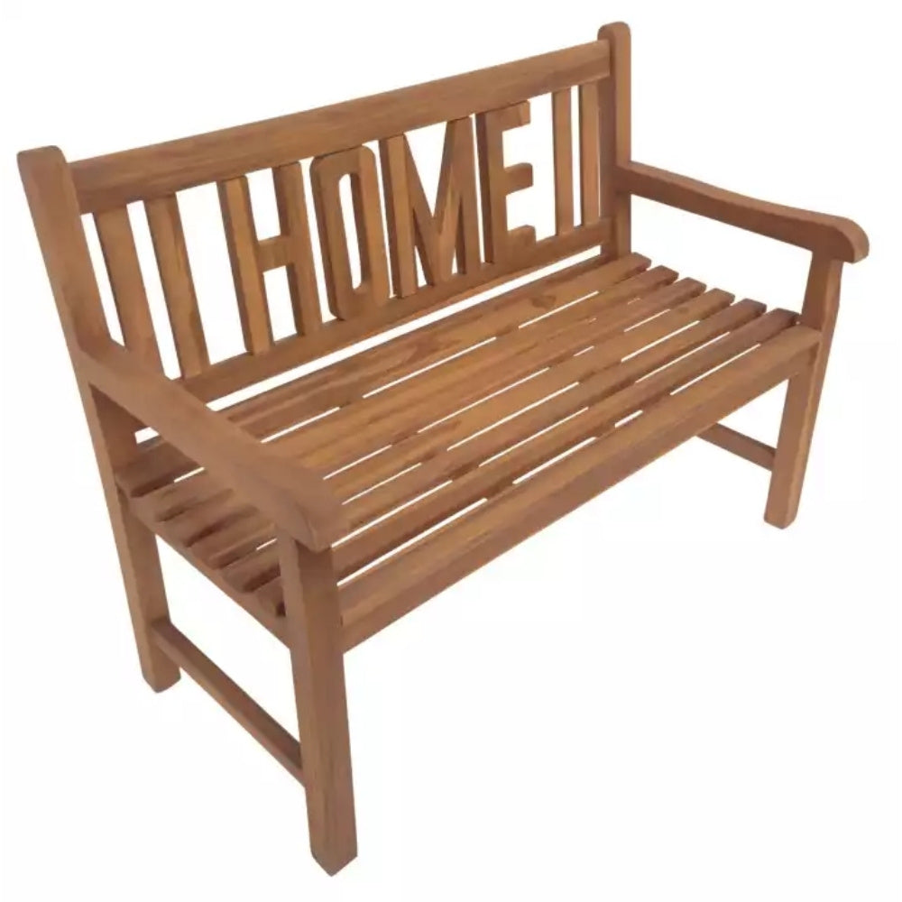 Massivholz Teak Sitzbank HOME 120cm Gartenbank Holzbank