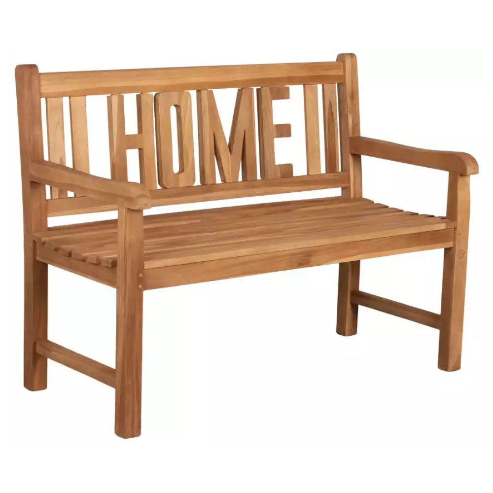 Massivholz Teak Sitzbank HOME 120cm Gartenbank Holzbank