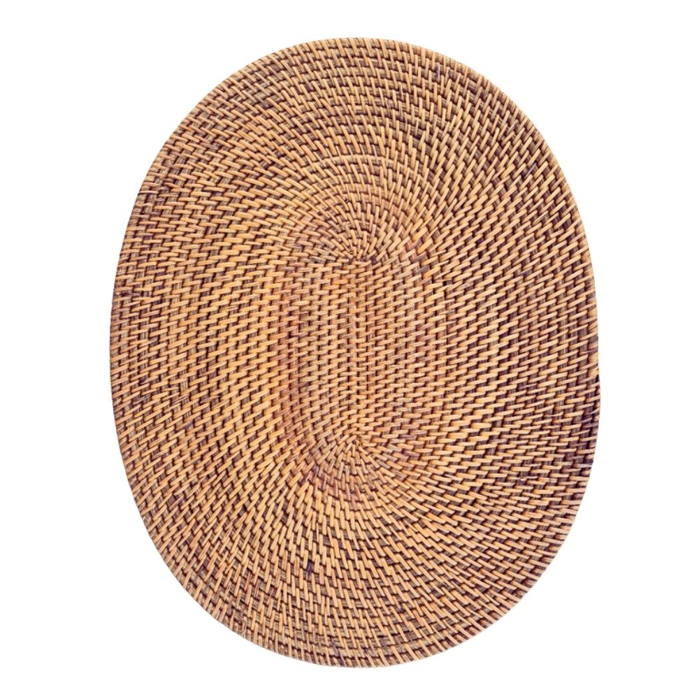 2er-Platzset LOMBOK aus Ketak Natural oval 40cm Handarbeit