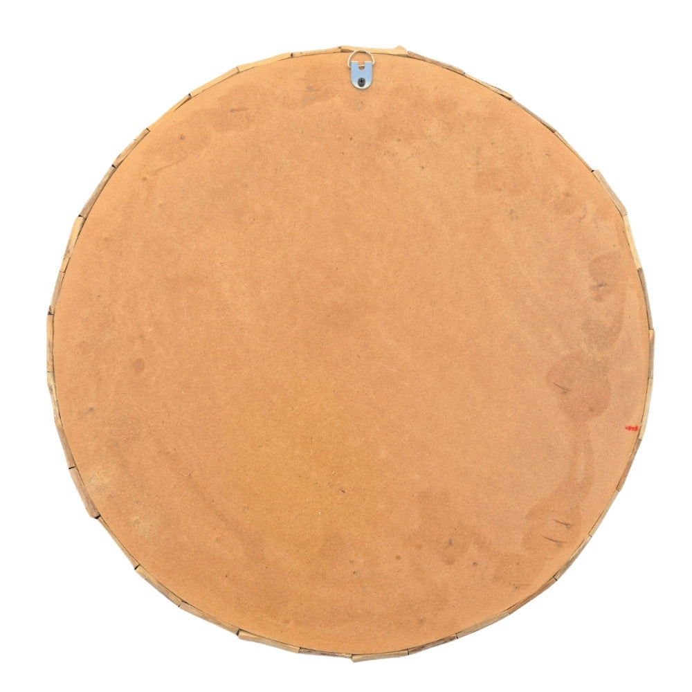 Unikat Spiegel MOSAIK 80cm rund Treibholz grau-braun Massivholz