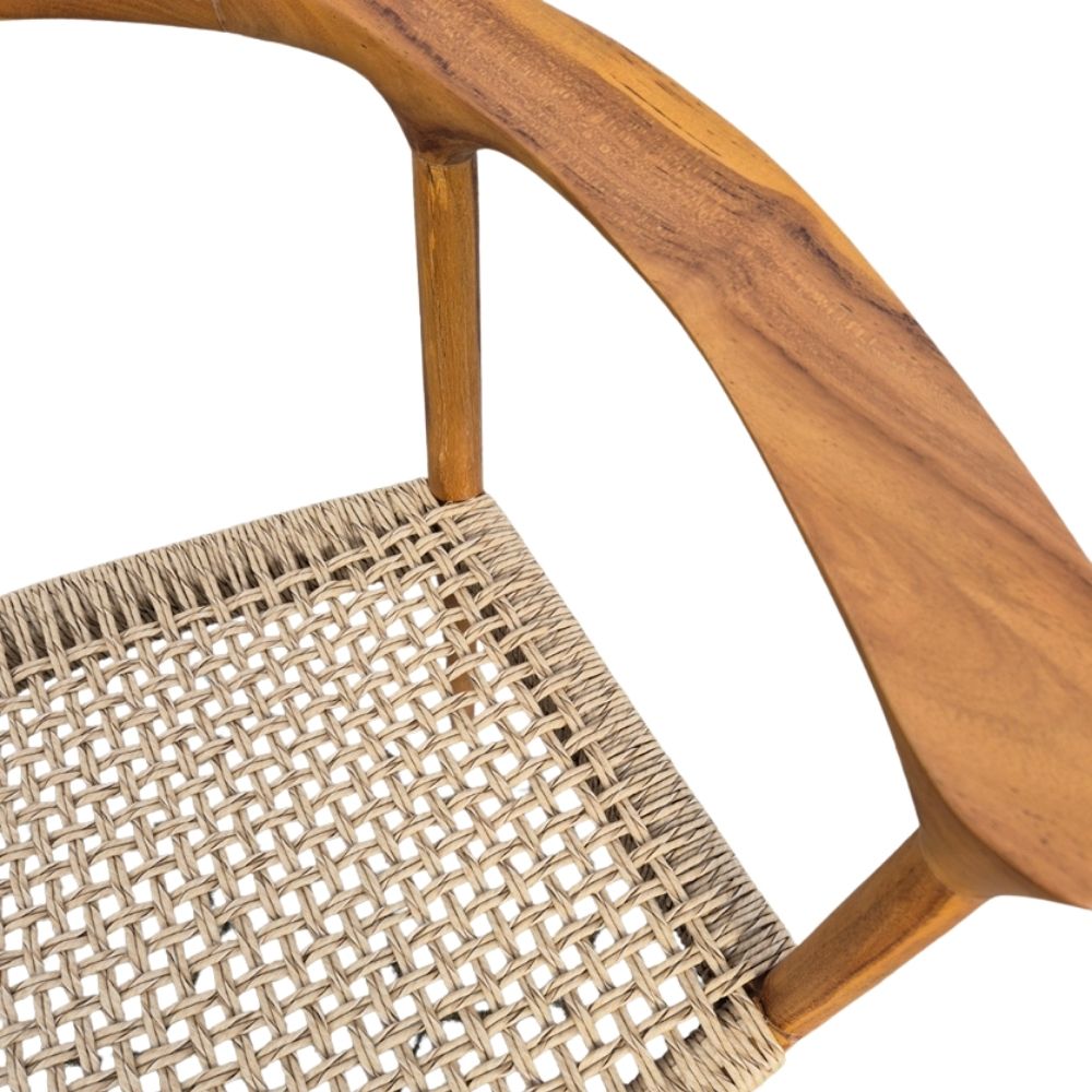 2er Set Teakholz Sessel RIVERA – Bequeme Synthetic-Rattan Stühle