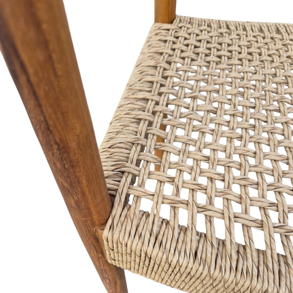 2er Set Teakholz Sessel RIVERA – Bequeme Synthetic-Rattan Stühle