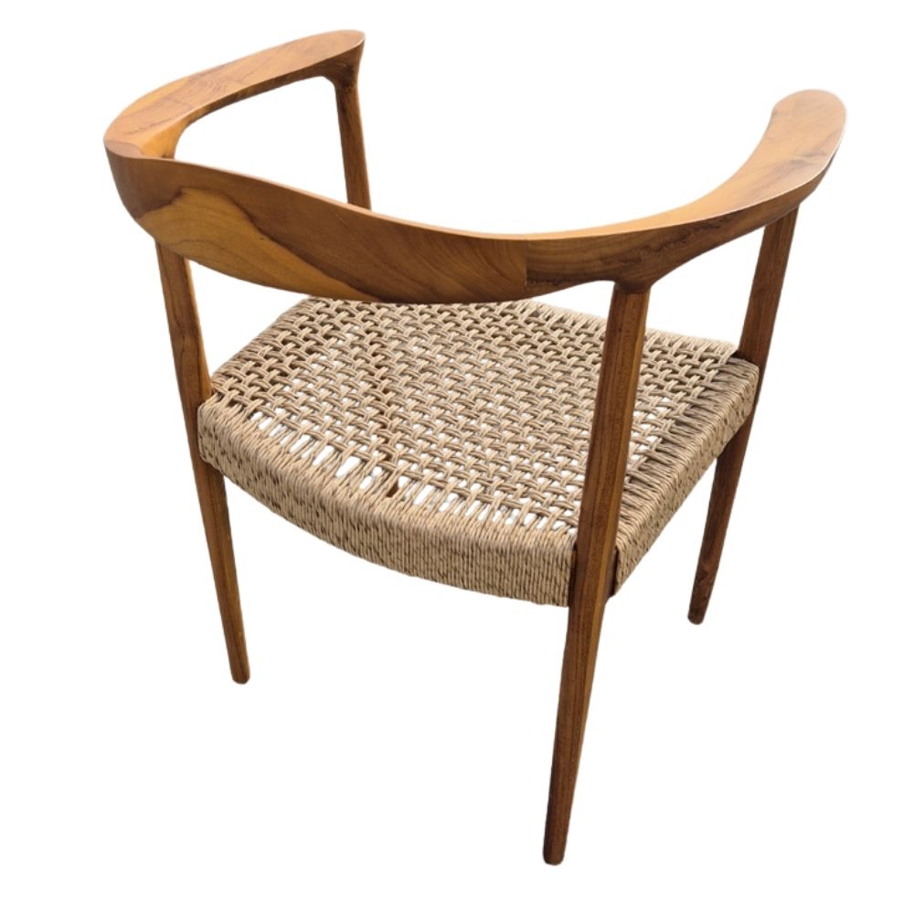 2er Set Teakholz Sessel RIVERA – Bequeme Synthetic-Rattan Stühle