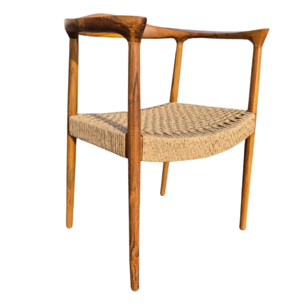 2er Set Teakholz Sessel RIVERA – Bequeme Synthetic-Rattan Stühle