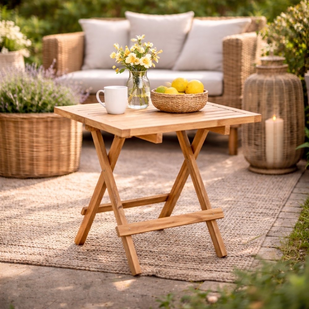 Teak Klapptisch KURSI ca. 50x50cm Natural