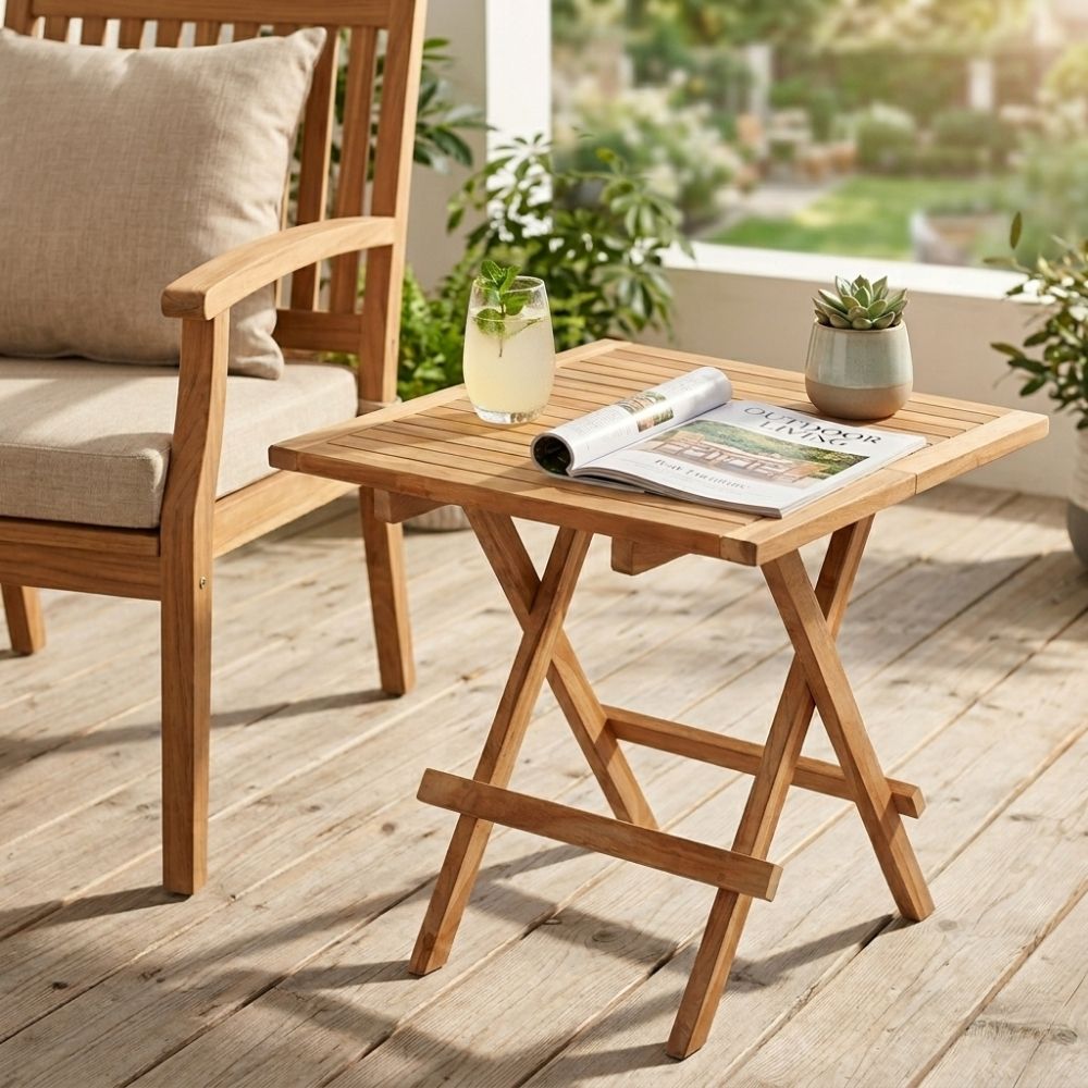 Teak Klapptisch KURSI ca. 50x50cm Natural
