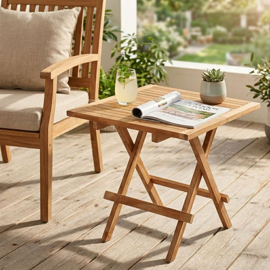 Teak Klapptisch KURSI ca. 50x50cm Natural