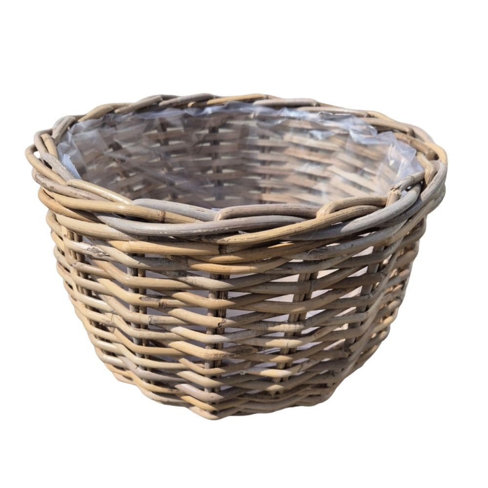 Pflanzkorb BÜSUM Natural Grey ca.40cm Natur-Rattan Korb Übertopf