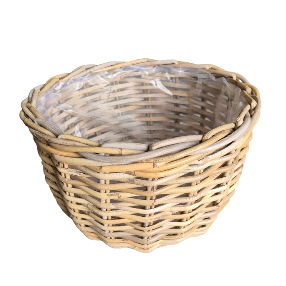 Pflanzkorb BÜSUM Natural Grey ca.40cm Natur-Rattan Korb Übertopf