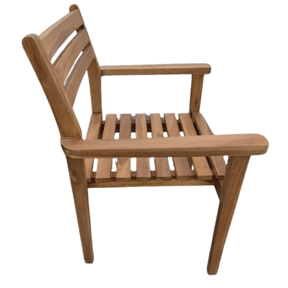 2er Set Teakstuhl MICA - stapelbar - Teakholz für Terrasse Balkon