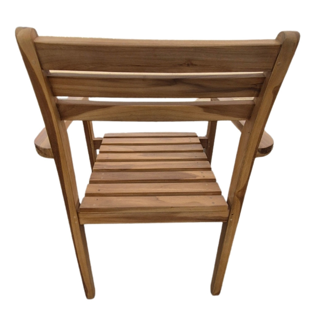 2er Set Teakstuhl MICA - stapelbar - Teakholz für Terrasse Balkon