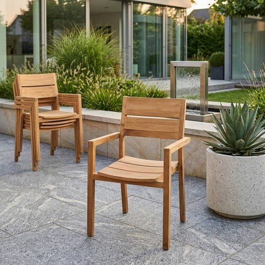 Teakstuhl LUKA – Outdoor-Stuhl aus Teakholz für Garten & Terrasse