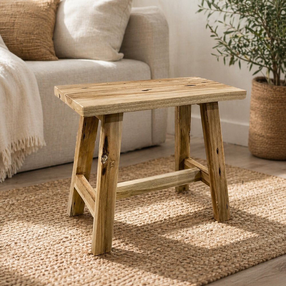 Hocker GEMI recyceltes Teak Natural ca. L50cm Beistelltisch