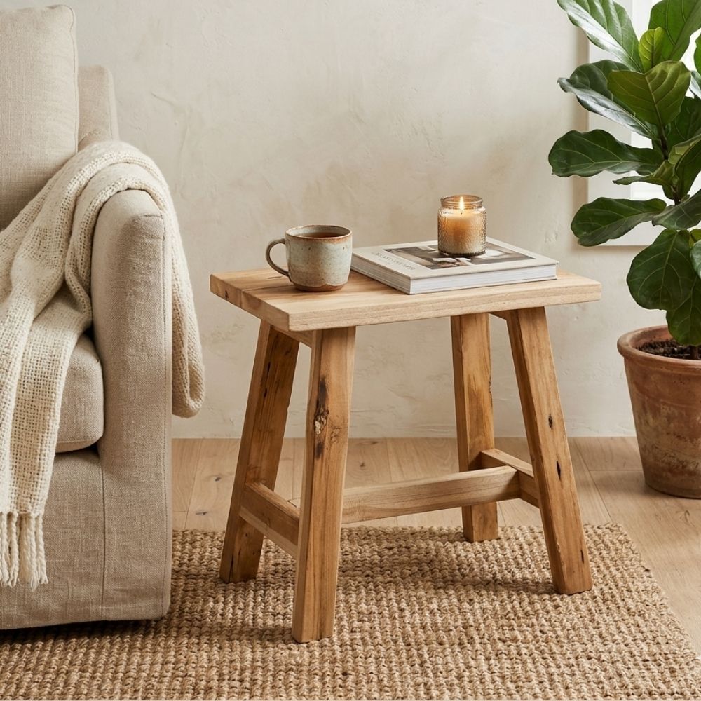 Hocker GEMI recyceltes Teak Natural ca. L50cm Beistelltisch