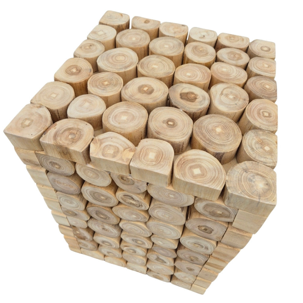 Beistelltisch NICO Teakholz nachhaltig Holztisch 45cm Nachttisch