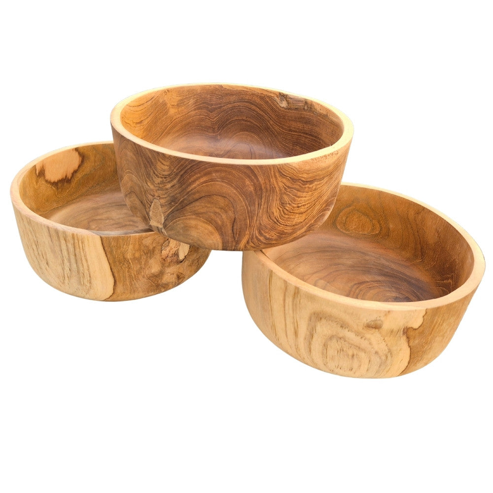 Premium Teakholz-Schale LOLA nachhaltig Holzschale D24cm Schüssel