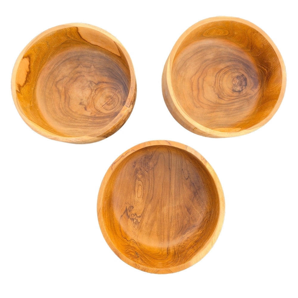 Premium Teakholz-Schale LOLA nachhaltig Holzschale D24cm Schüssel