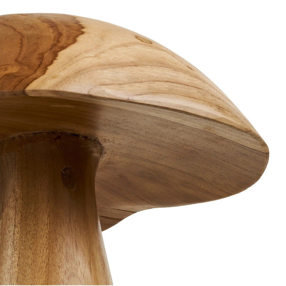 2er Set Teak-Deko-Pilze JAMUR 35cm natürliche Holzdeko Garten