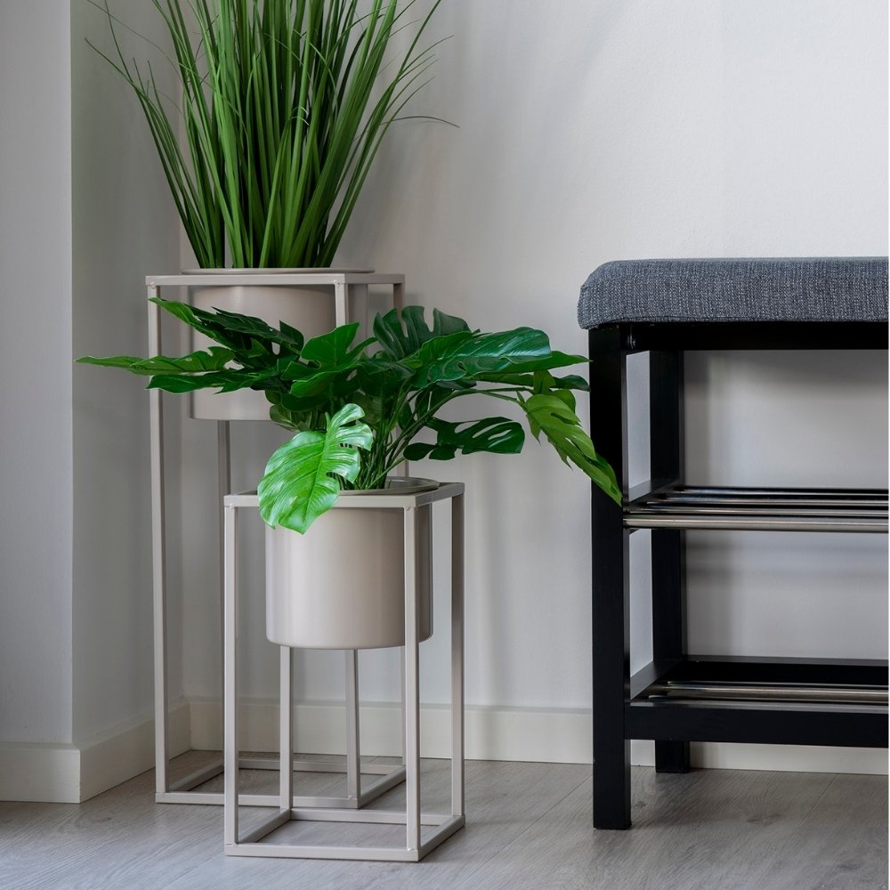 Modernes Blumentopf 2er-Set LARA beige grau