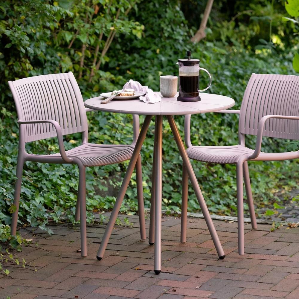 Bistro-Tisch FULHAM taupe Outdoortisch 70cm Balkon Terrasse