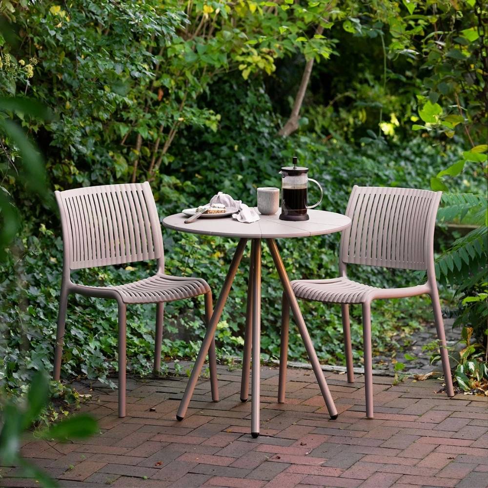 Bistro-Tisch FULHAM taupe Outdoortisch 70cm Balkon Terrasse