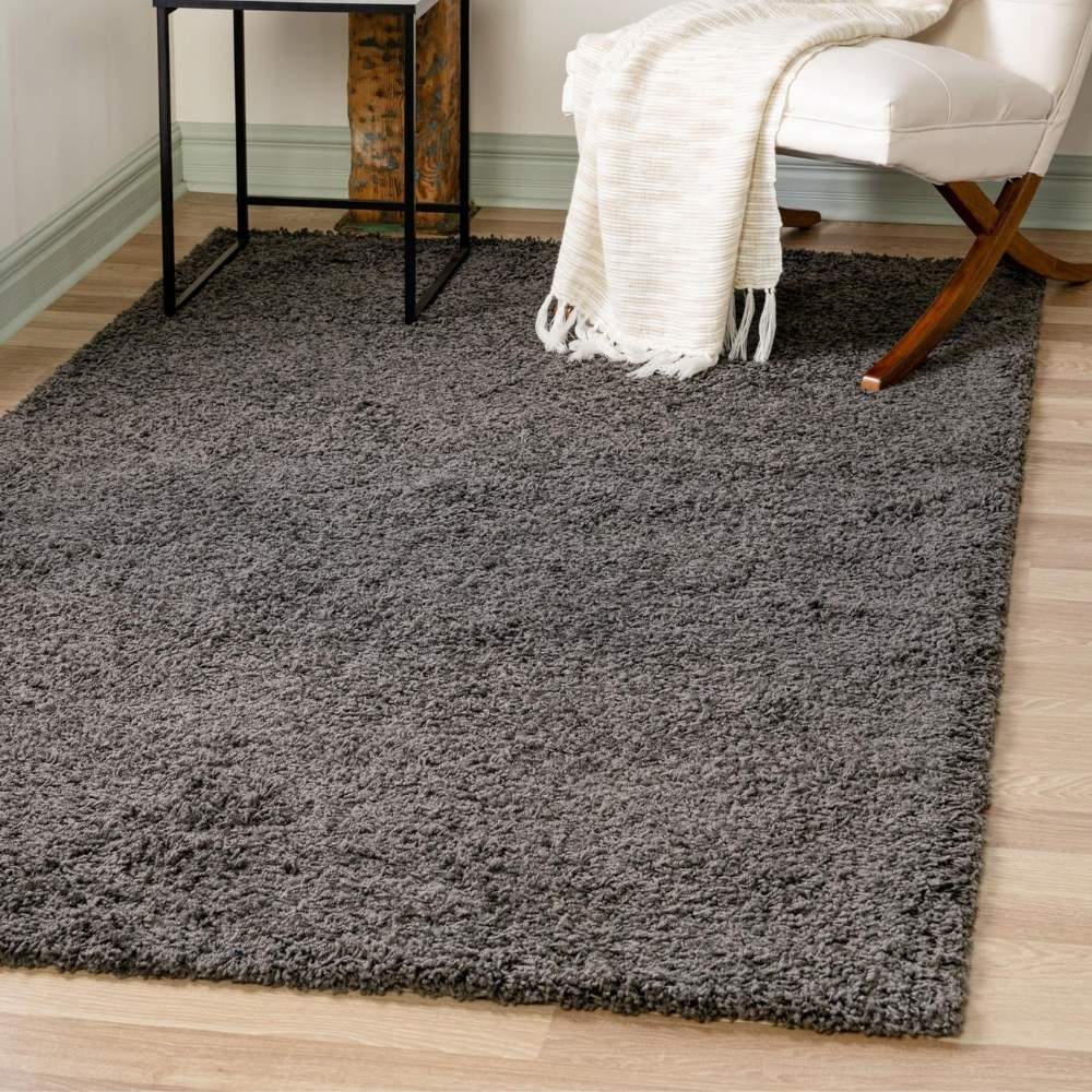 Teppich HIGH-FLOR Rechteckig Dunkelgrau 150x245 cm