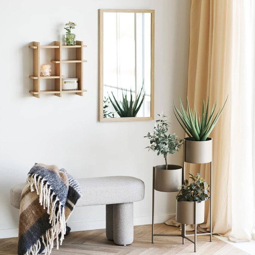 Eleganter Spiegel ARIZONA 75x45cm Wandspiegel natural Holzrahmen